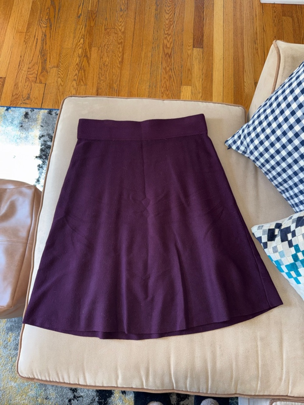 Adrianna Papell Plum A-Line Knit Skirt